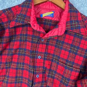Pendleton Button Down Mens XL Red Plaid Country Traditionals Virgin Wool Flannel